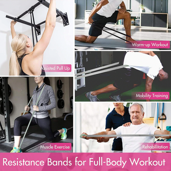 Set of 3 LONG Fitness Resistance Bands -  3-Piece Non-Slip - FREE SHIPPING