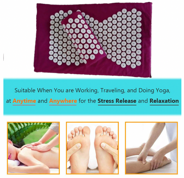 2021 New Massager Cushion Massage Yoga Mat Acupressure Relieve Stress Back Body Pain Spike Mat Acupuncture Mat - FREE SHIPPING