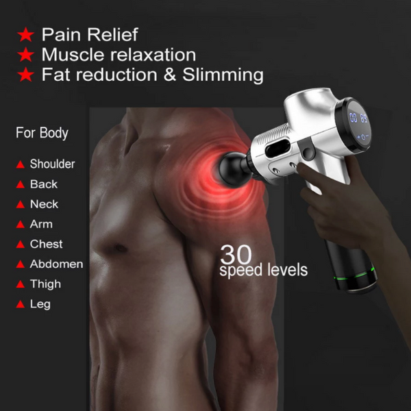 LCD Electric massage Fascia Gun Muscle Relaxation for Neck-Back-Foot-Leg-Shoulder Massager Gun - FREE SHIPPING