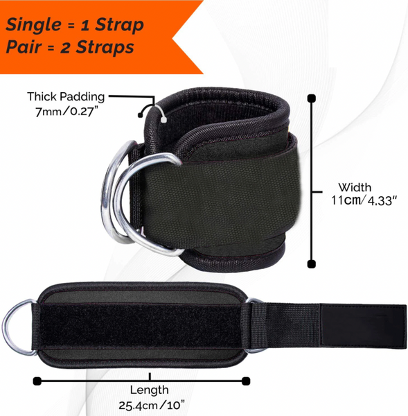 Fitness Adjustable D-Ring Ankle Cuffs/Straps For Cable Machines Gym Leg Pulley - FREE SHIPPING