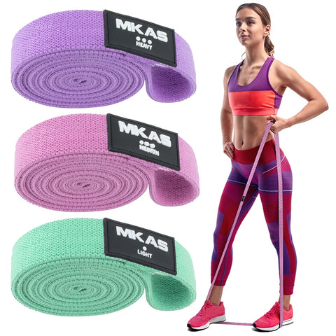 Set of 3 LONG Fitness Resistance Bands -  3-Piece Non-Slip - FREE SHIPPING