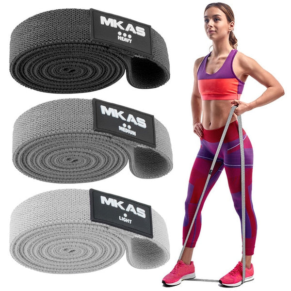 Set of 3 LONG Fitness Resistance Bands -  3-Piece Non-Slip - FREE SHIPPING