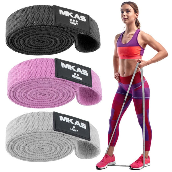 Set of 3 LONG Fitness Resistance Bands -  3-Piece Non-Slip - FREE SHIPPING